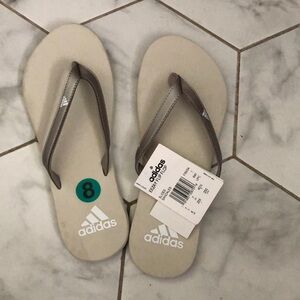NWT- Adidas Flip Flops size 8